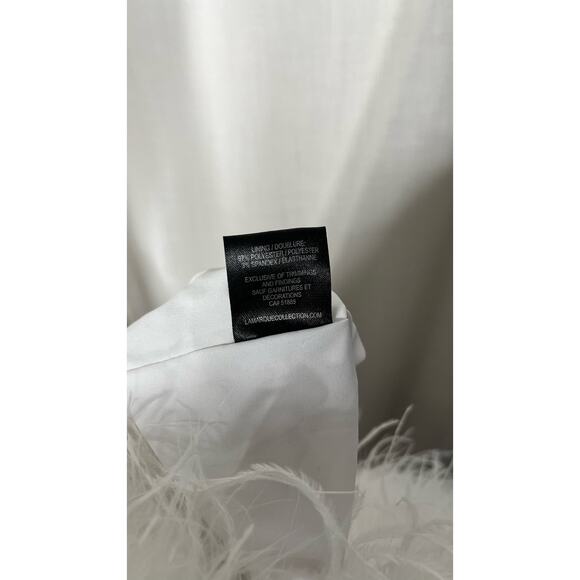 Lamarque Triana White Feather Dress Size Small - Picture 3 of 5